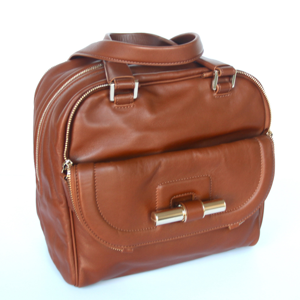 JIMMY CHOO Justine Handbag/Tote Brown/Tan Leather